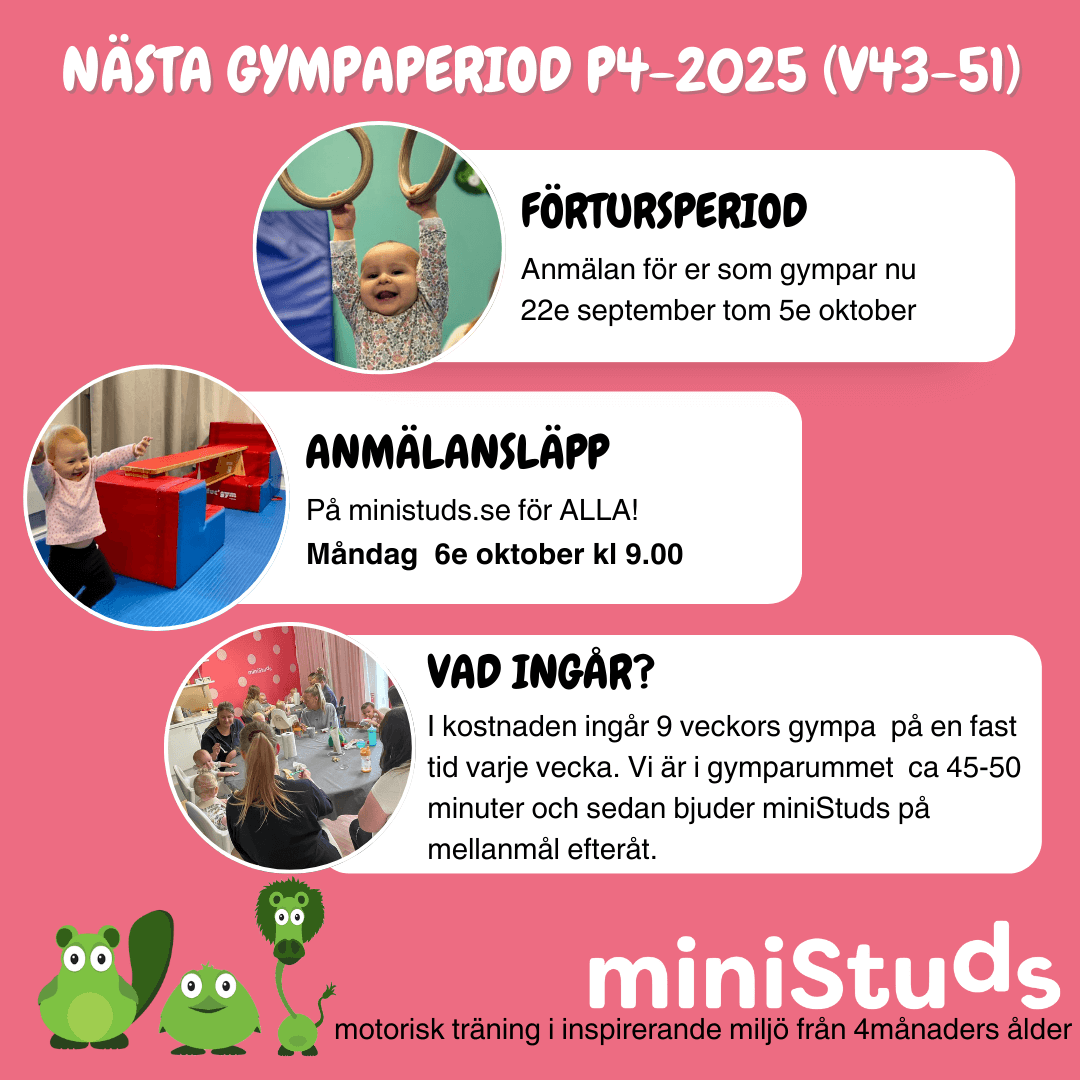 miniStuds datum att hålla koll på